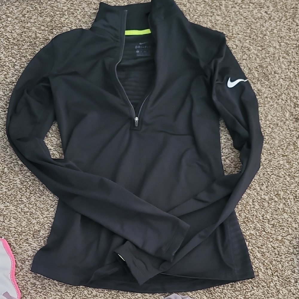 Nike Black Half-Zip Pullover with White Logo